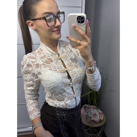 ILDIKÓ beige csipke blúz