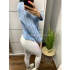 HÉLI babakék horgolt felső