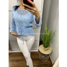 HÉLI babakék horgolt felső