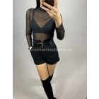 RUBIN fekete tüll felső