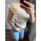 Beige csipkés felső