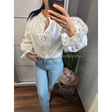 GABI fehér kék blúz