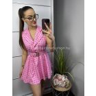 FLÓRA rózsaszín pöttyös ruha