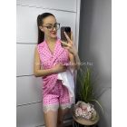 FLÓRA rózsaszín pöttyös ruha