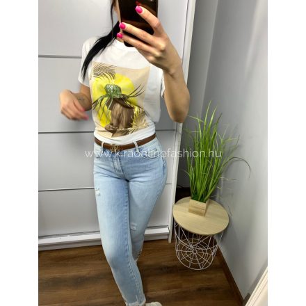 ILLA sárga mintás póló