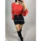 LÍDIA piros csipke body