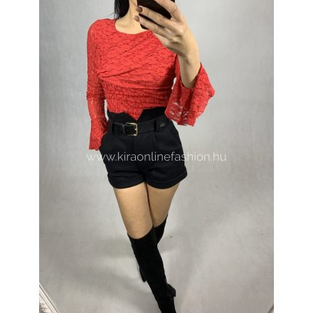 LÍDIA piros csipke body