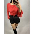 LÍDIA piros csipke body