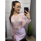 VIKI babrózsaszín csipkés overál