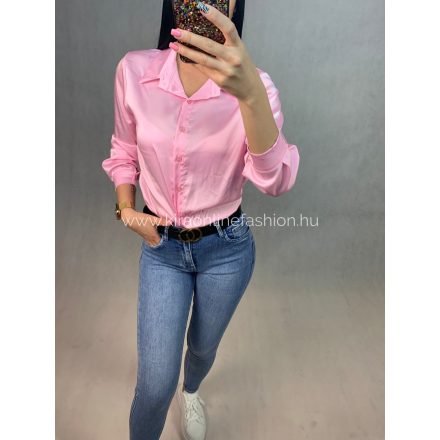 Rózsaszín szatén ing