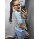 CSENI babakék csipke felső
