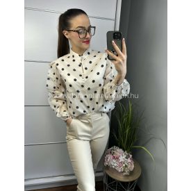 PÖTYI beige pöttyös blúz
