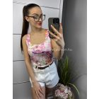 MANNA rózsaszín virágmintás trikó