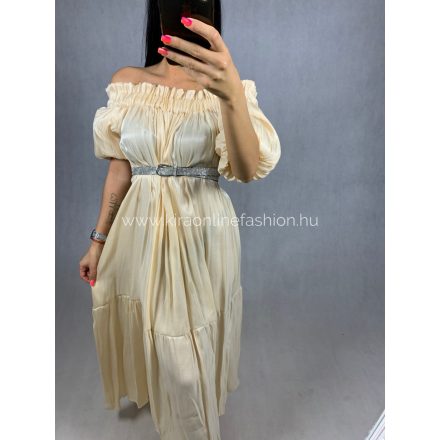 FLORENTINA ekrú maxi ruha