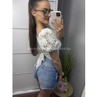BONY fehér csipke top