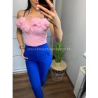 Babarózsaszín virágos felső