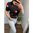 PANNIKA fekete szívecskés felső