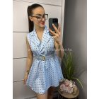 FLÓRA babakék pöttyös ruha