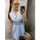 FLÓRA babakék pöttyös ruha