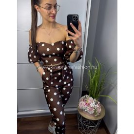 ZOYA barna pöttyös szett