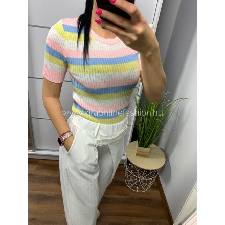 Rózsaszín csíkos felső