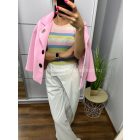 Rózsaszín csíkos felső